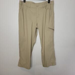 Eddie Bauer‎ Nylon Pants Women 8 Crop Stretch Hiking Camping Outdoors Tan